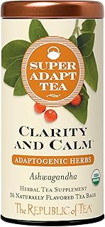 The Republic of Tea - Clarity and Calm SuperAdapt Herbal Tea, 36 Tea Bags, Organic, Caffeine Free, Ashwagandha