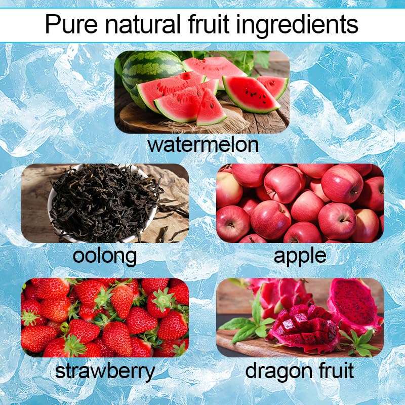 Cold Brew Watermelon Oolong Tea Bags, 3-Pack (30 Tea Bags) | Brews in Cold Water in Minutes | Naturally Flavored with Dragon Fruit & Strawberry | No Sugar Added, Refreshing Iced Tea