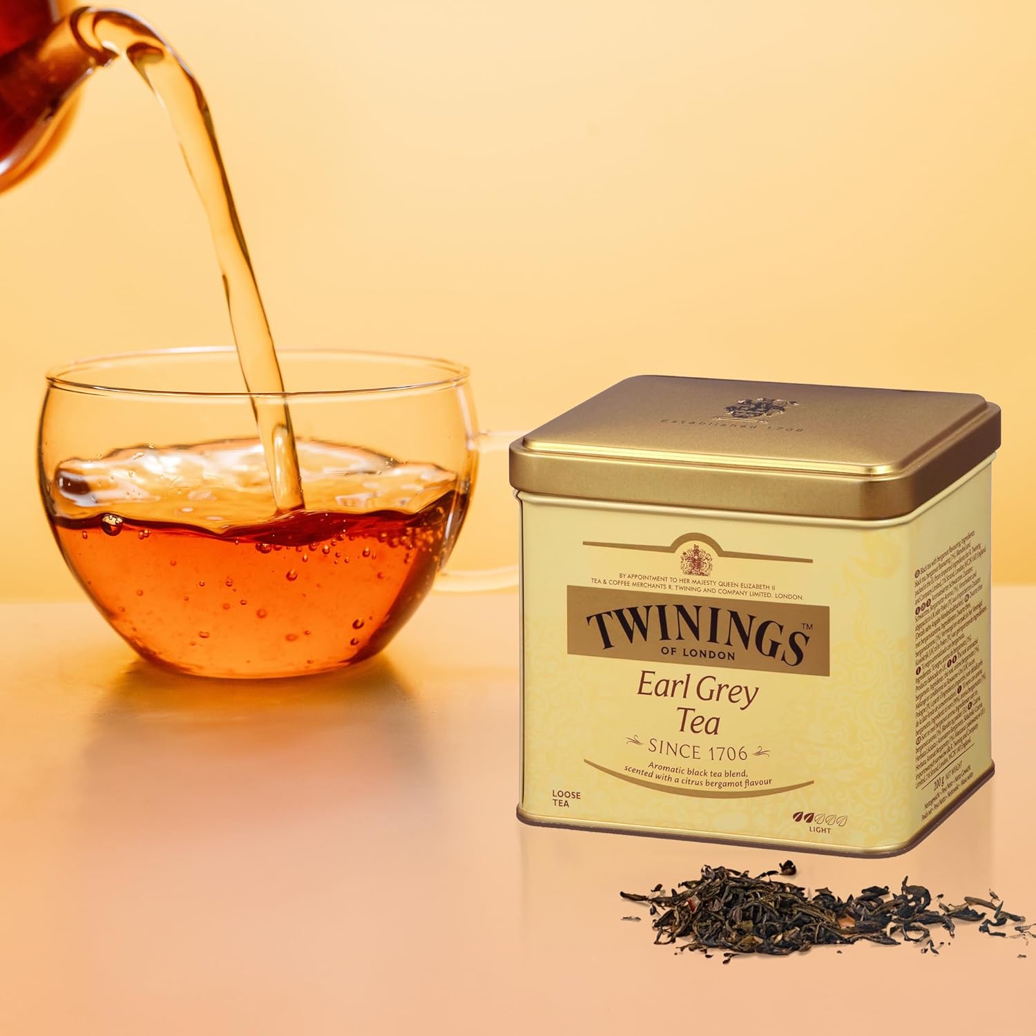 Twinings Earl Grey Loose Tea Tins, Pack of 6, 7.05 Ounce Tins, Black Tea Flavoured with Citrus and Bergamot, Caffeinated