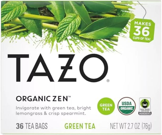 Tazo Tea Bags, Green Tea, Regenerative Organic Zen Tea, 36 Count