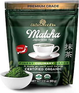 Golden Herbs Culinary Grade Matcha Organic Japanese Green Tea Powder for Lattes, Smoothies & Baking – Vibrant Green, Rich Umami Flavor, Stone-Ground for Maximum Freshness Resealable Pouch (60 Grams, Culinary Quality)