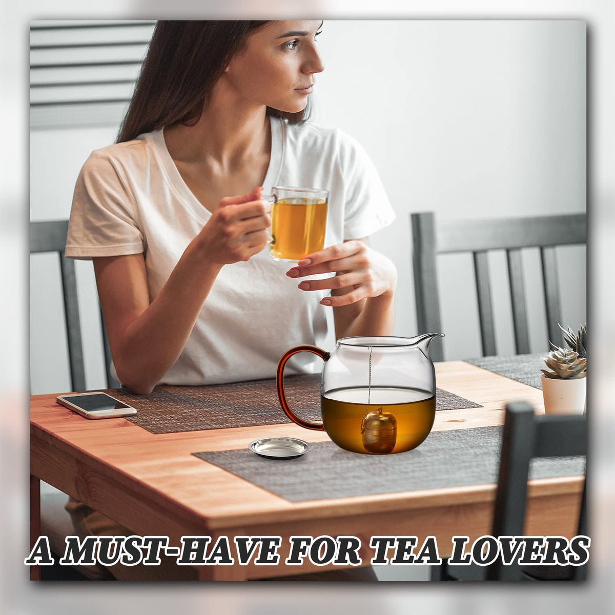 Yoassi 2 Pack Tea Infusers for Loose Tea, Extra Fine Mesh 18/8 Stainless Steel Tea Strainers, Loose Leaf Tea Steeper Tea Ball