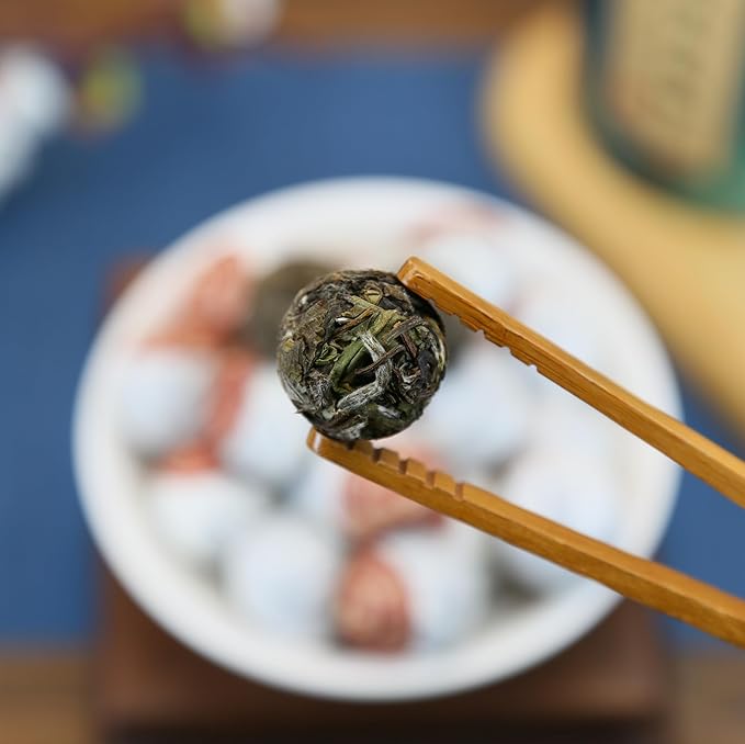 XIXICHA White Peony Tea Pearls 2013Yr Bai Mu Dan Aged Loose Leaf Fuding White Tea Chinese Tea White Tea Balls Bai Cha Long Zhu 200g/7oz Soft & Sweet Aroma 白茶 白牡丹龙珠茶 福鼎白茶