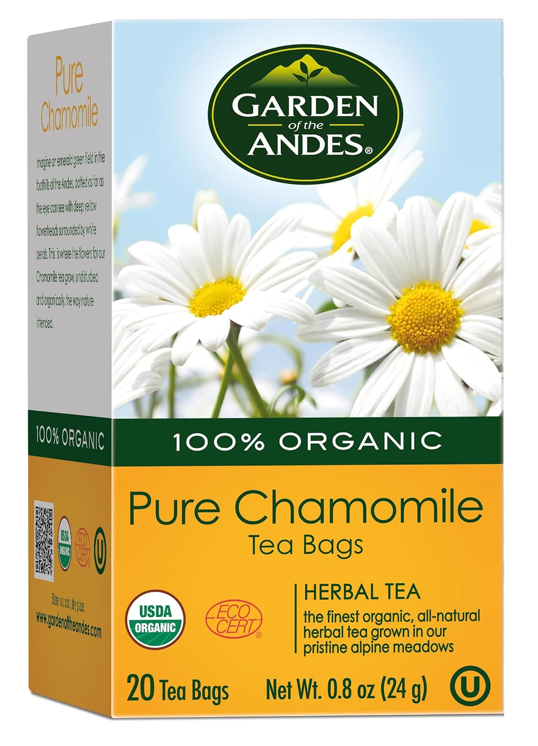Garden of the Andes Kosher Organic Chamomile Herbal Tea, 120 Bags