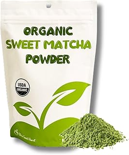 Organic Sweet Matcha Green Tea Powder - Cafe Style Blend by Cherie Sweet Heart - 16oz, Vegan & Gluten-Free, Rich in Antioxidants, Perfect for Lattes, Smoothies & Baking