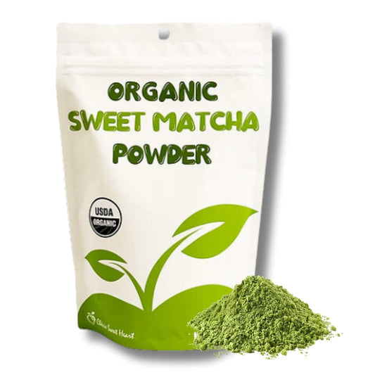 Organic Sweet Matcha Green Tea Powder - Cafe Style Blend by Cherie Sweet Heart - 16oz, Vegan & Gluten-Free, Rich in Antioxidants, Perfect for Lattes