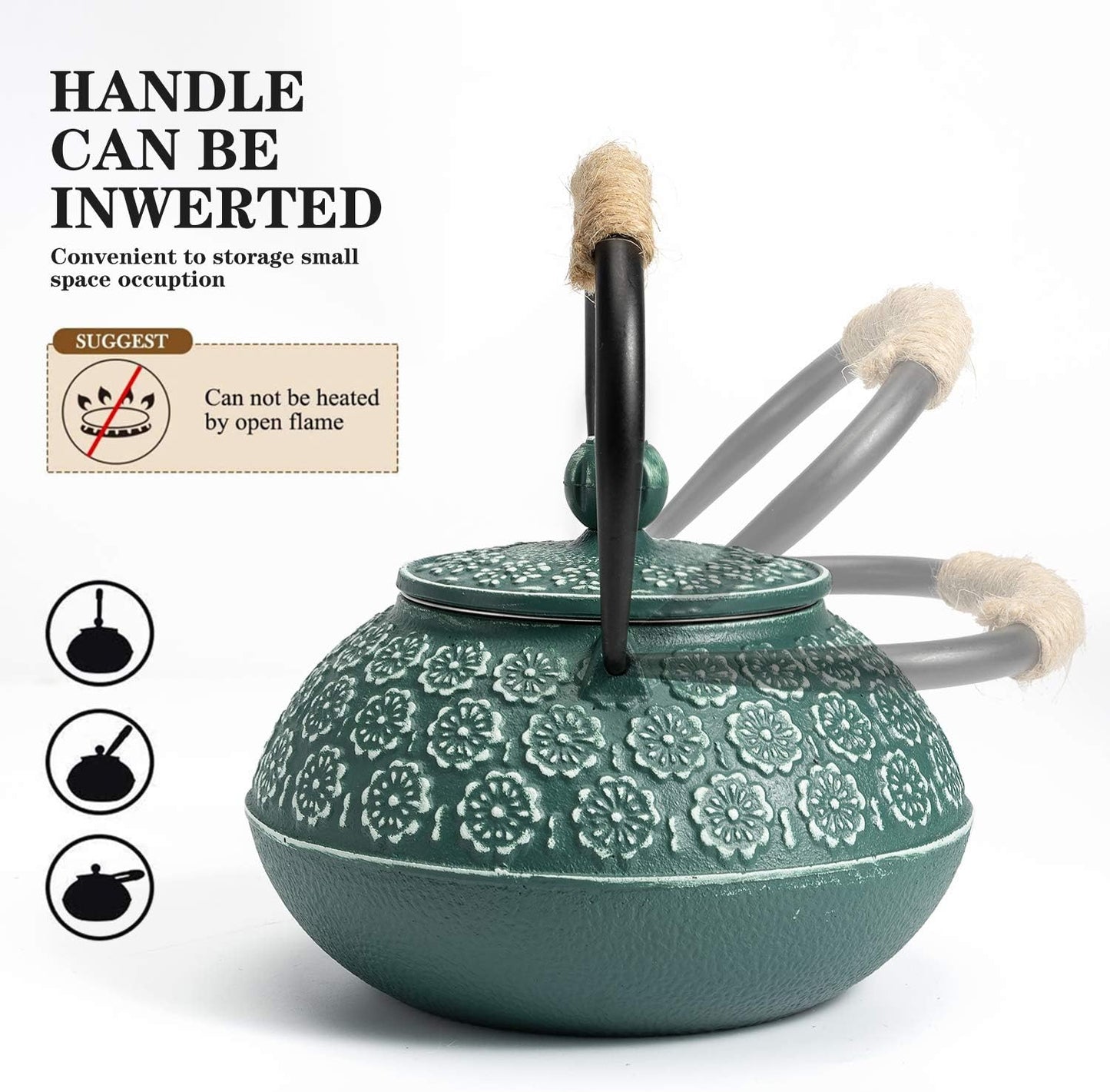 Sotya Cast Iron Tea Pot with Infusers for Loose Tea, 30oz Japanese Tetsubin