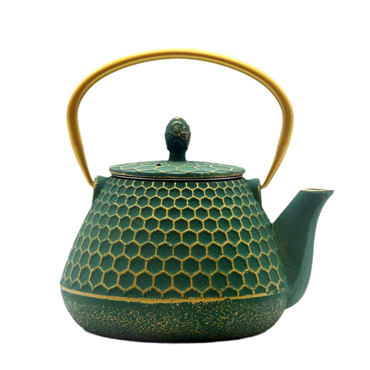 YJX 34oz Cast Iron Tea Kettle for Stovetop, Green Tea Pot for Loose Tea