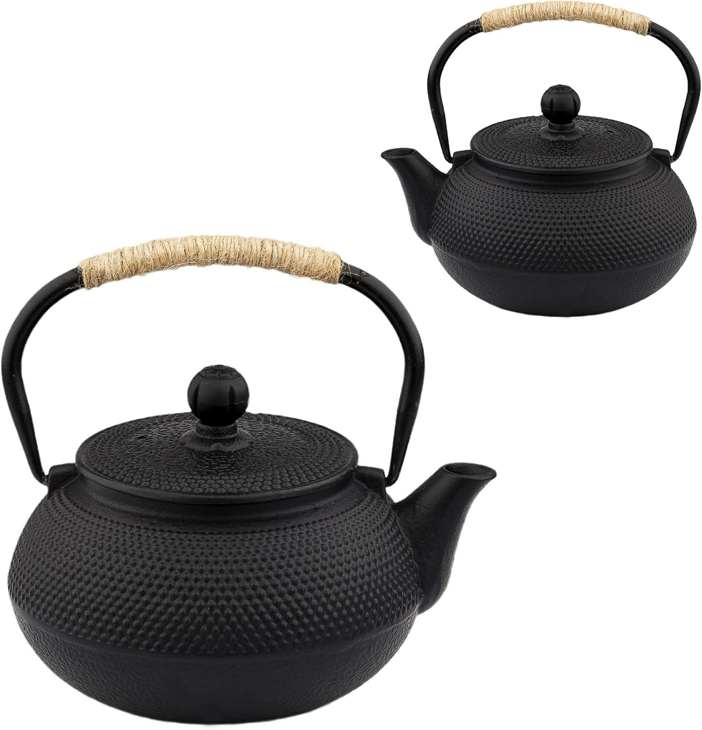 20.3oz Only, Small Tea Kettle for 1-2 Cups, Japanese Tetsubin, Cast Iron Teapot with Stainless Steel Infuser for Loose Leaf &amp; Coffee, Tea Pot for Stovetop Safe, Enamel Interior(Black, 600ml)