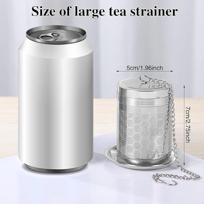 2 Pack Tea Infuser, Tea Strainers for Loose Tea Mesh Stainless Tea Strainer Loose Leaf Tea Steeper Tea Diffuser with Tea Basket and Lid for Black Tea