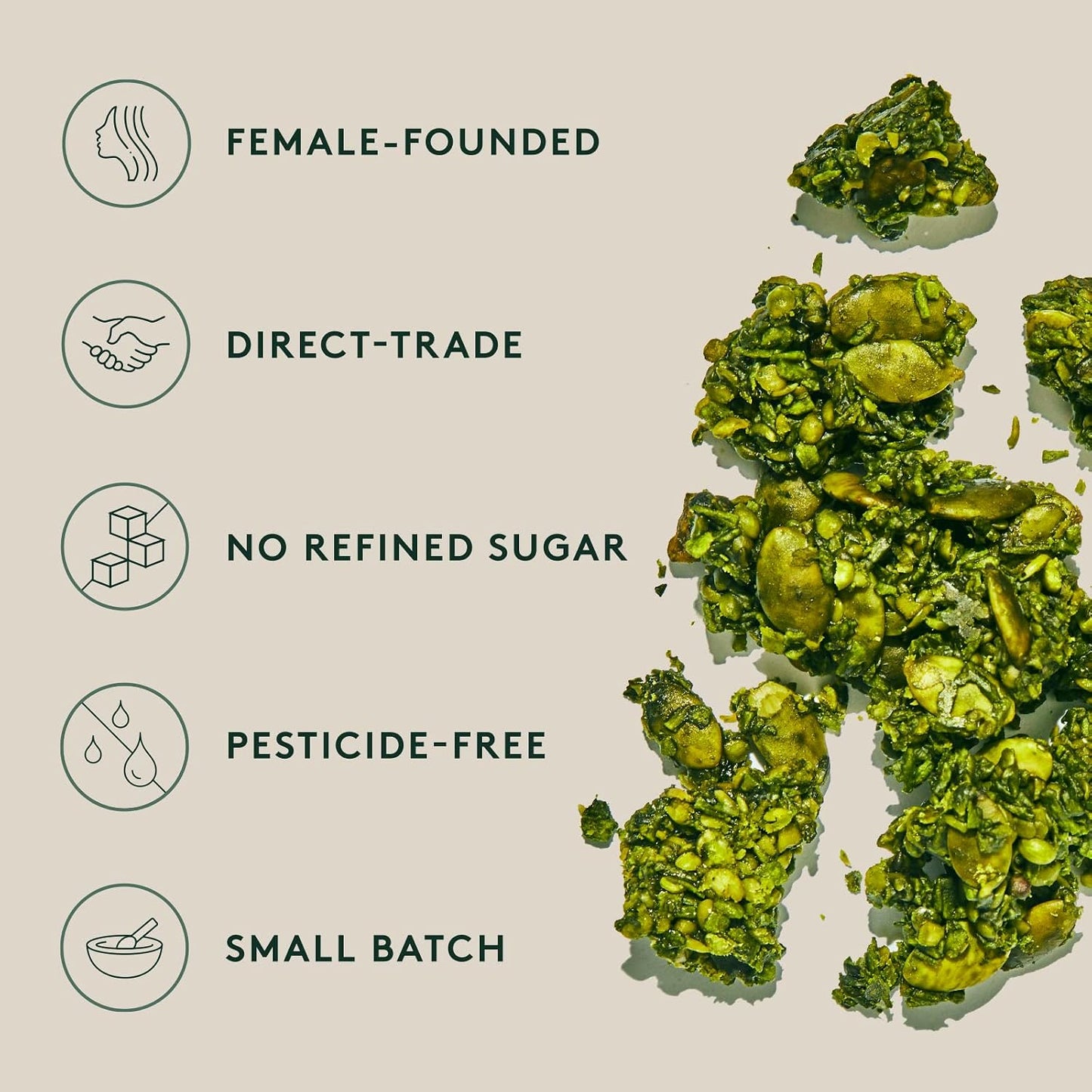 Matchaful - Original Matcha Granola - Activated - Vegan - 8oz Bag | Grain Free, Organic Ingredients - No Refined Sugar, No GMO - Gluten Free Granola Mixed w/our Hikari Single Origin Matcha