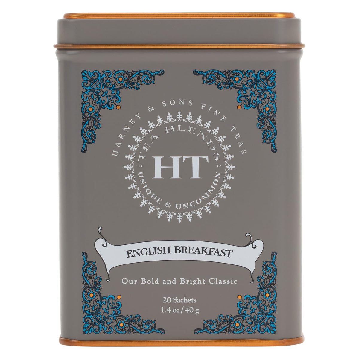Harney & Sons English Breakfast Tea, Caffeinated, 20ct sachet tin, HT Tea Blends