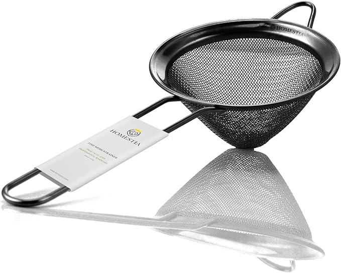 Homestia 304 Stainless Steel Fine Mesh Strainer for Kitchen, Cocktail Sieve Sifters for Food, Liquid Strainer Cup for Food, Drinks, Tea, Coffee