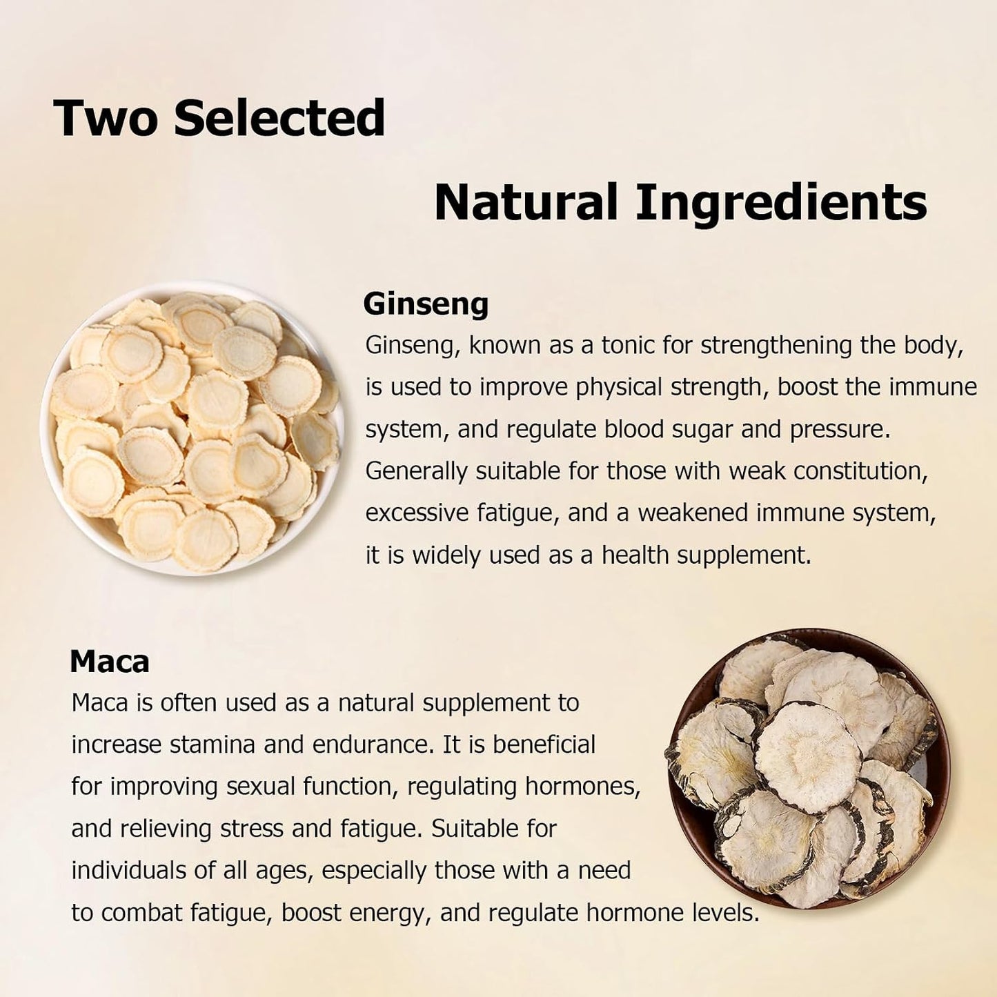 HANFANGLING Ginseng Maca Tea, Natural and Health, Caffeine-Free Herbal Tea,20 Tea Bags,1.41oz