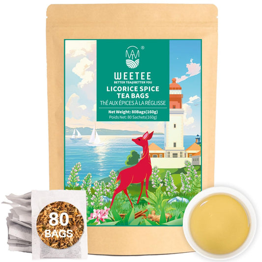 WT WEETEE Licorice Spice Herbal Tea Bags 80ct, Sweet &amp; Warming Citrus Blend