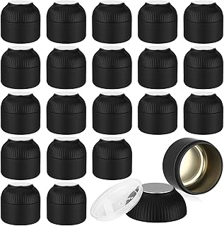 20 Pcs Mini Tea Tin Canister with Airtight Double Lids 2.5 oz Bulk Small Round Metal Tinplate Tea Tin Can Tiny Kitchen Containers for Loose Teas Spices Coffee Herb Sugar Candy (Black)