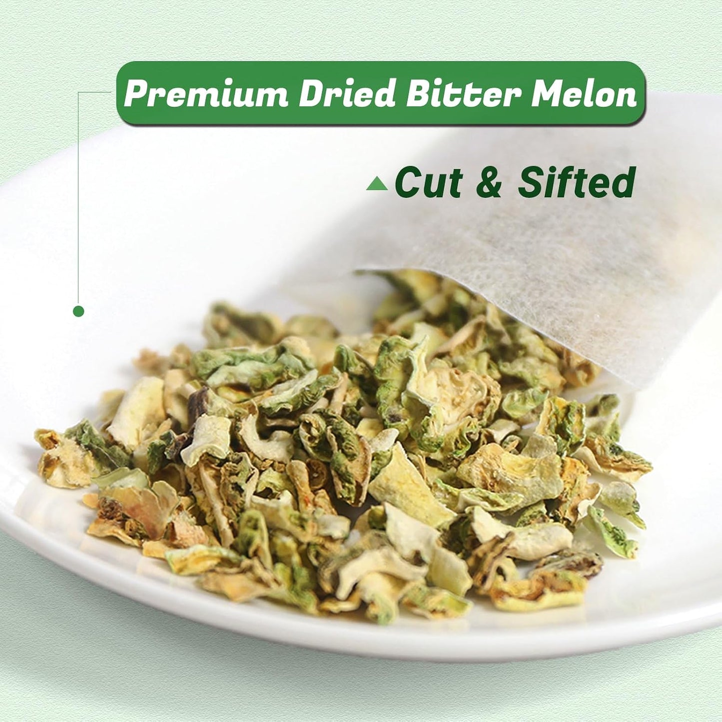 Jarteela - Bitter Melon Tea Bags, 50 Count, Dried Bitter Melon | Premium dried momordica charantia herbal tea, non-GMO &amp; caffeine-free, carefully processed for consistent steeping flavor
