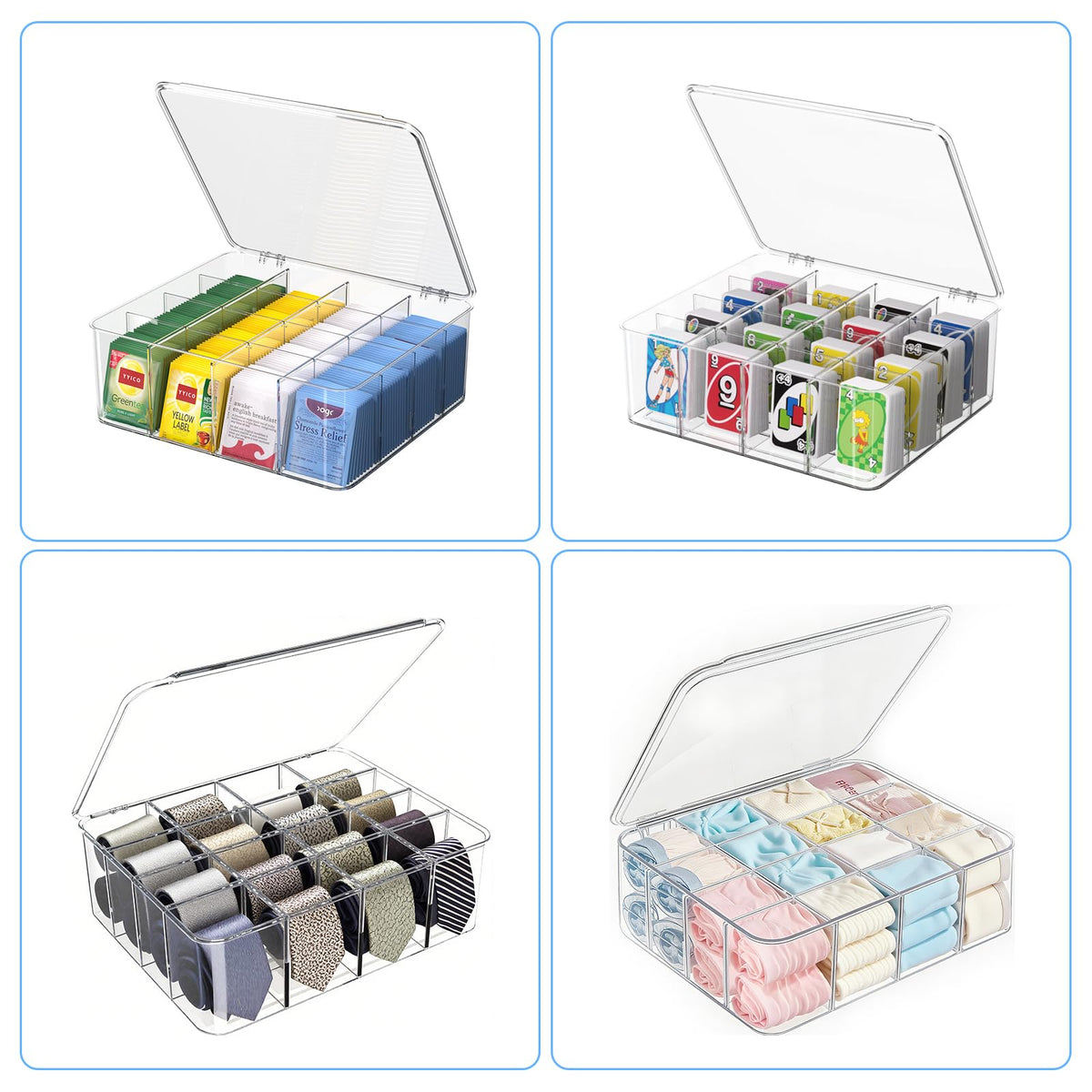 YYICO Tea Bag Organizer With Lid: XXL Tea Box for Tea Organizer And Storage