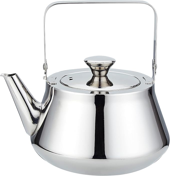 Sanqiahome 1.6 Quart stainless steel teapot with Infuser A modern, minimalist style