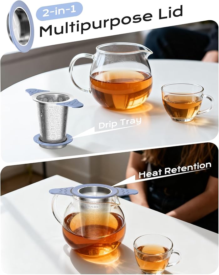 Tea Infuser for Loose Leaf Tea,Stainless Steel Tea Infuser with Heat Proof Silicone Handles