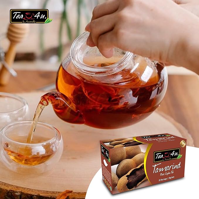 Tea4U Flavored Black Ceylon TeaBags - Tamarind, Ideal Quality from Sri Lanka's Finest Leaves and Expertly Blended - 25 Count