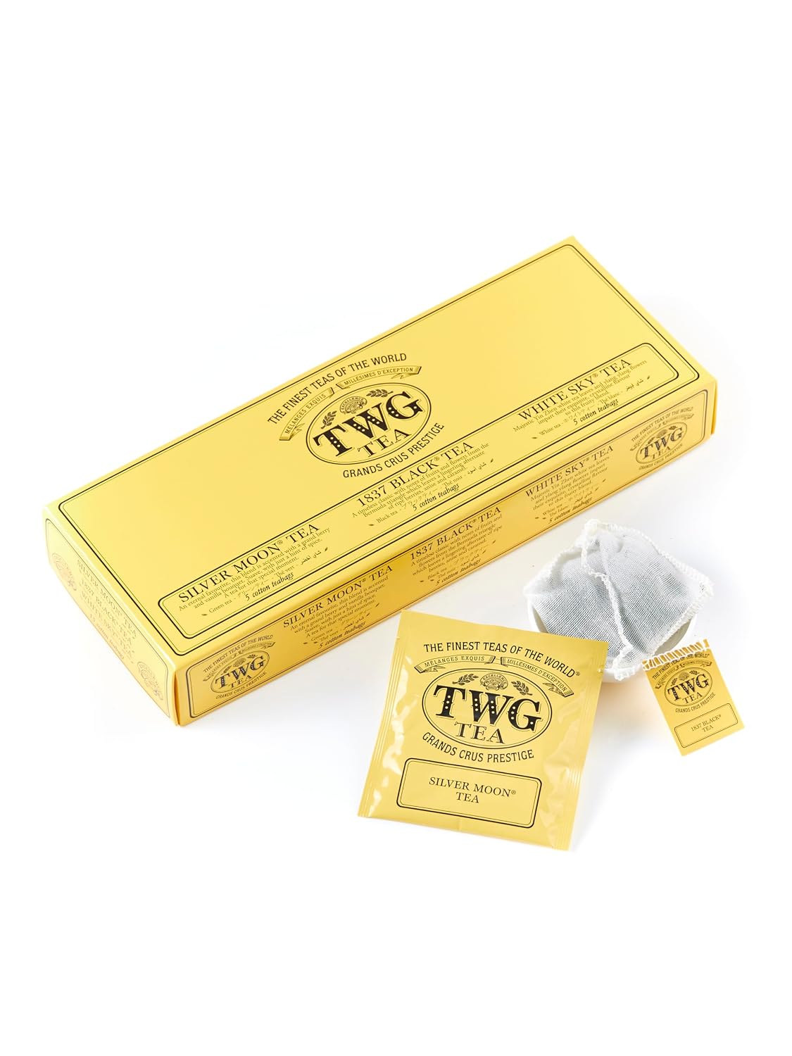 TWG Tea, Moon & Sky Selection, 3 Varieties, Exclusive Tea Blends, 15 Hand Sewn Cotton Teabags, Gift Set