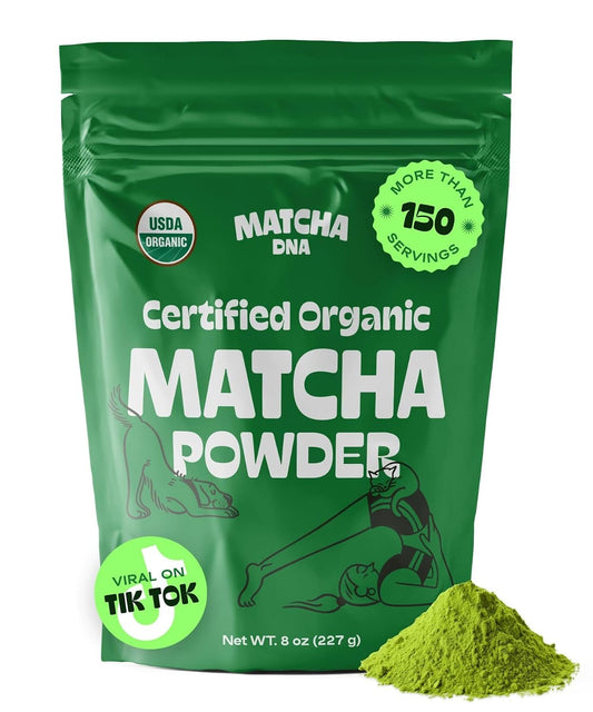 Matcha DNA Certified Organic Matcha Green Tea Powder (8 oz BAG)