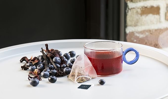 REVOLUTION TEA® Canadian Blueberry, Vanilla & Hibiscus Flower Fruit Tea [THE ORIGINAL] – Premium Full Leaf Tea – Biodegradable Infuser Tea Bags – Flavored Fruit Tea – Naturally Caffeine Free – 20 Bags