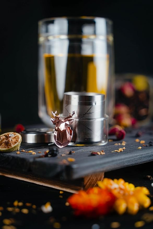 Tea Strainers For Loose Tea Stainless Steel Tea Ball Infuser Tea Ball For Loose Leaf Tea Infuser For Loose Leaf Tea Loose Leaf Tea Steeper Cute Tea Infuser Gift (DeerHead)