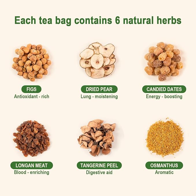 MAX Foodie Fresh Breath & Hydration Boost Herbal Tea – Osmanthus, Figs, Pear & Tangerine Peel, 7 Tea Bags (70g, 10g/bag)