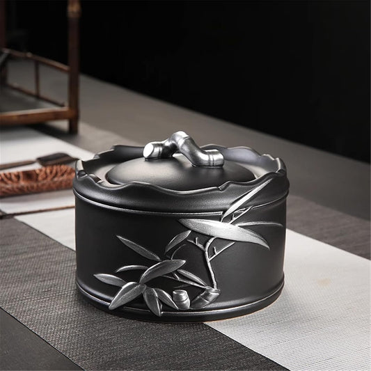 Ceramic Tea Canister Sealed for Loose Tea, Anti-Moisture Home Jar-style2