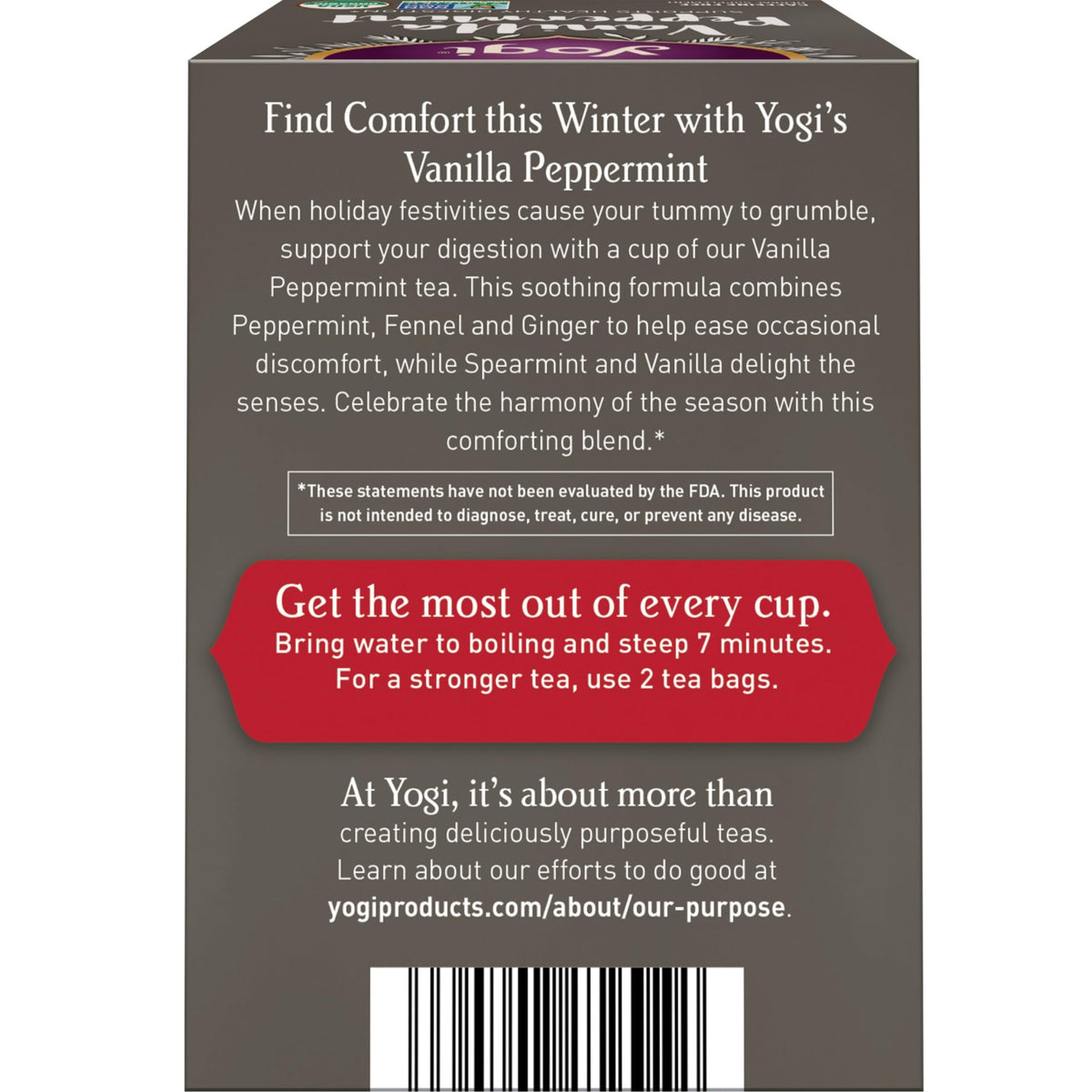 Yogi Vanilla Peppermint Tea, 16 Tea Bags (4 Pack)