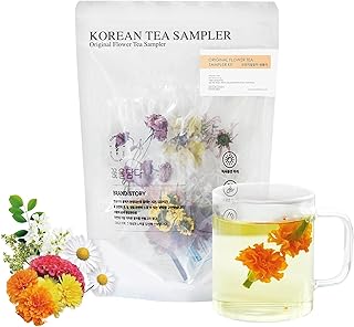 KKOKDAM Flower Tea Set Sampler - Loose Leaf, Fancy Variety Pack, Blooming Flowers, Unique Gifts