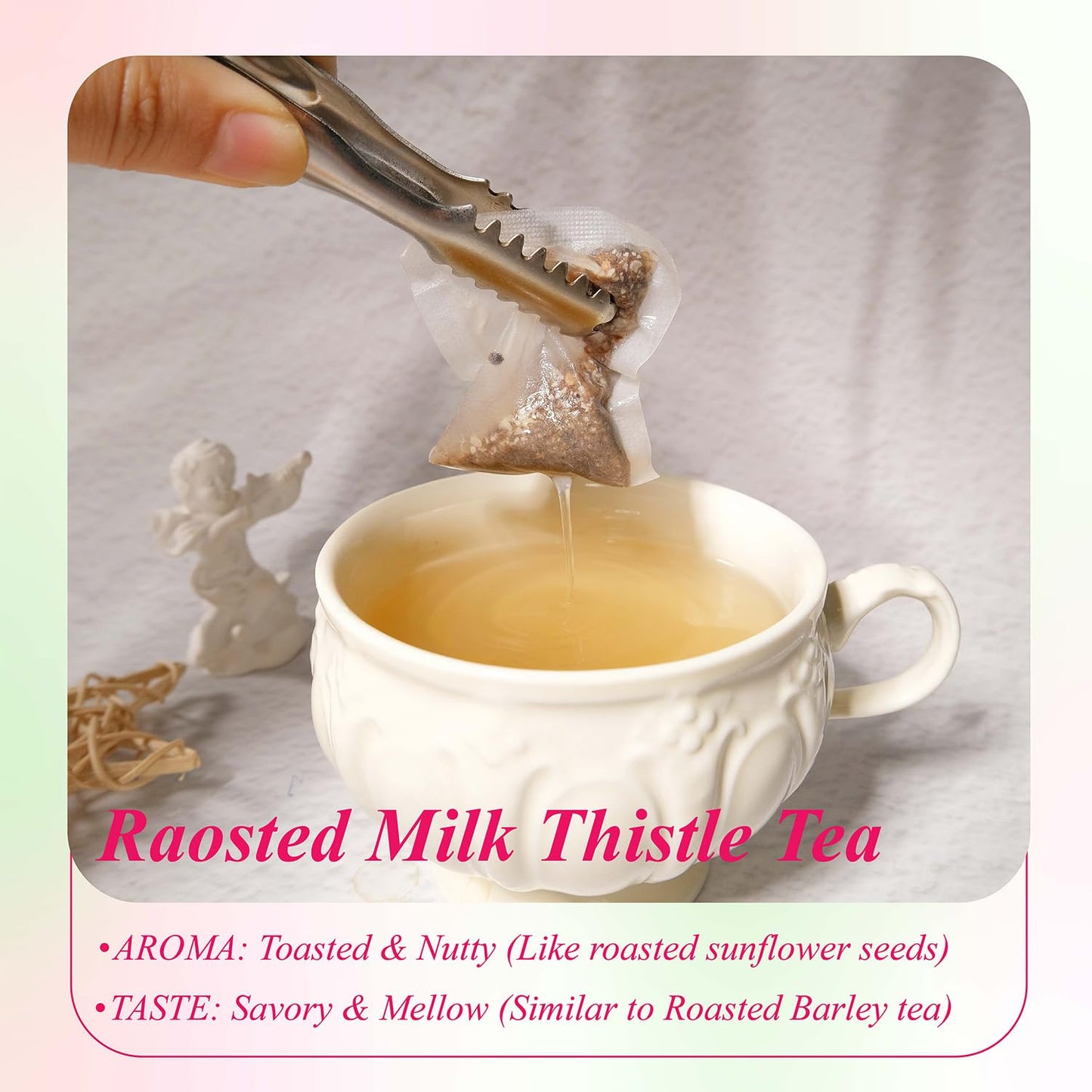 WT WEETEE Milk Thistle Tea Bags 100 Count, Made with 100% Pure Milk Thistle Seeds, Natural Caffeine-free Herbal Tea Detox Tea, Roasted Grain Flavor with Mild Sweetness