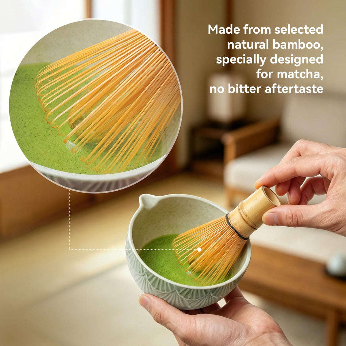 Doorsisun Matcha Whisk Set, Ceramic Matcha Kit Set, 6 Pcs for Tea Ceremony