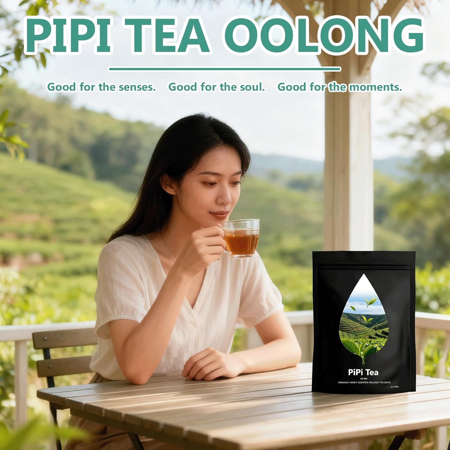 Pipi Tea Oolong,Pipi Oolong Tea, Extra Value 4g*25 Bags Selected Tea Leaves, Cortisol & Calming Tea for Stress Relief, Vegan, Non-GMO (1)