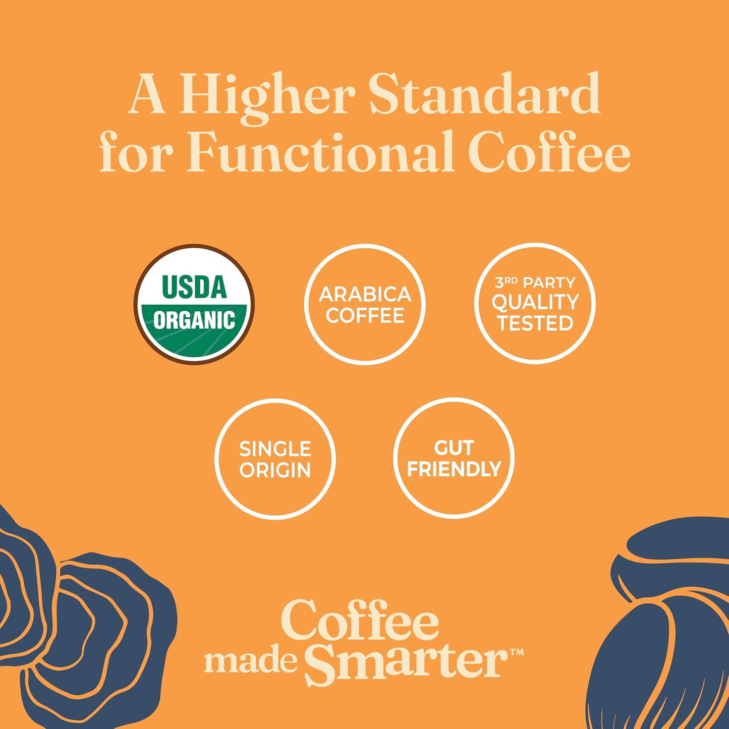 Four Sigmatic Organic Cold Brew Coffee Grounds | Dark Roast, Coarse Grounds with Lion's Mane and Chaga | Cold Brew Mushroom Coffee for Crash-Free Focus | 12 oz Bag
