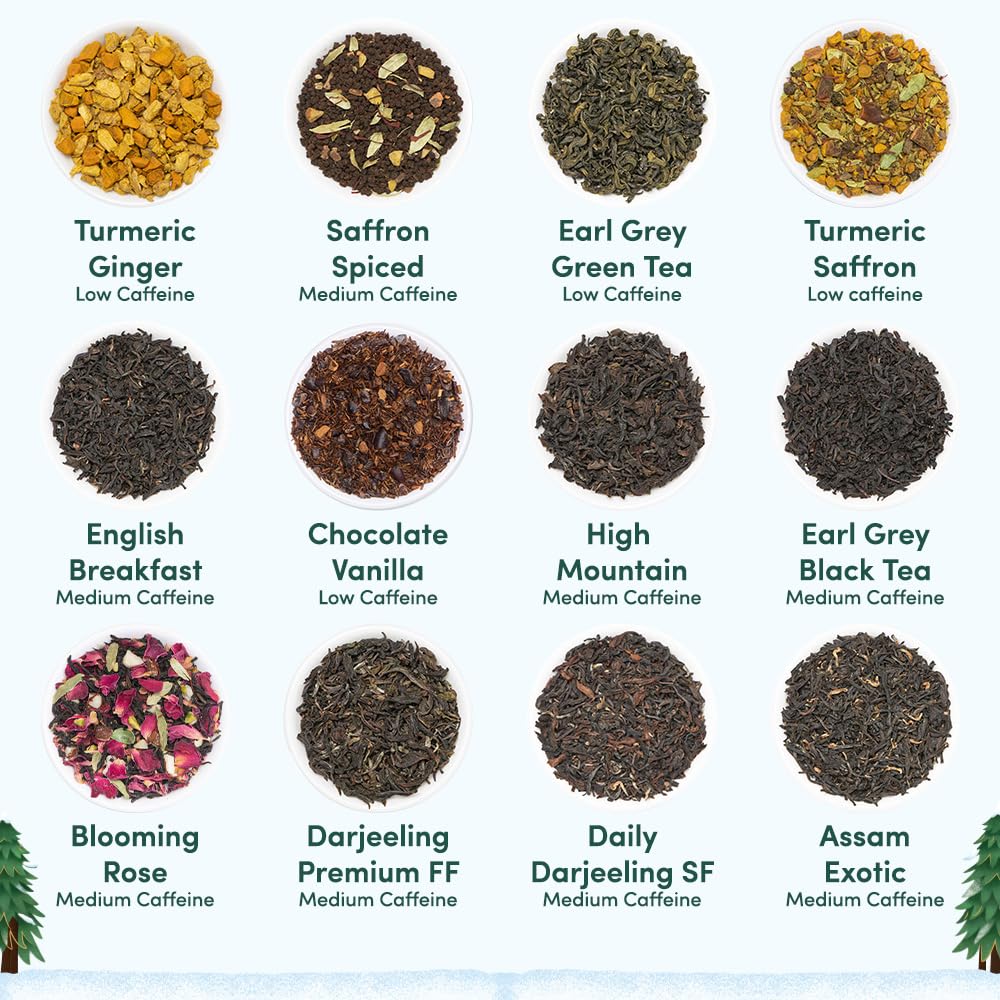 Limited Edition - Advent Calendar 2026 Folding Gift Box | 24 Unique Loose Leaf Teas - Holiday Gift Pack | Christmas Advent Calendar 2026 for Adults, Advent Calendar 2026 Adult Women and Men | VAHDAM