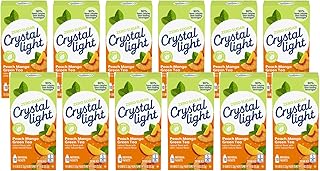 Crystal Light On The Go Peach Mango Green Tea Drink Mix, 10-Packet Box (Pack of 12)