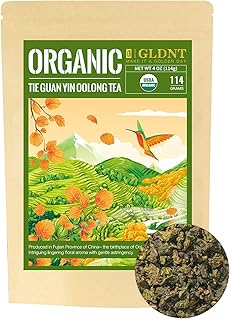 GLDNT Organic Oolong Tea Loose Leaf, Anxi Tie Guan Yin, High Mountain Iron Goddess of Mercy, Smooth Taste, 4oz