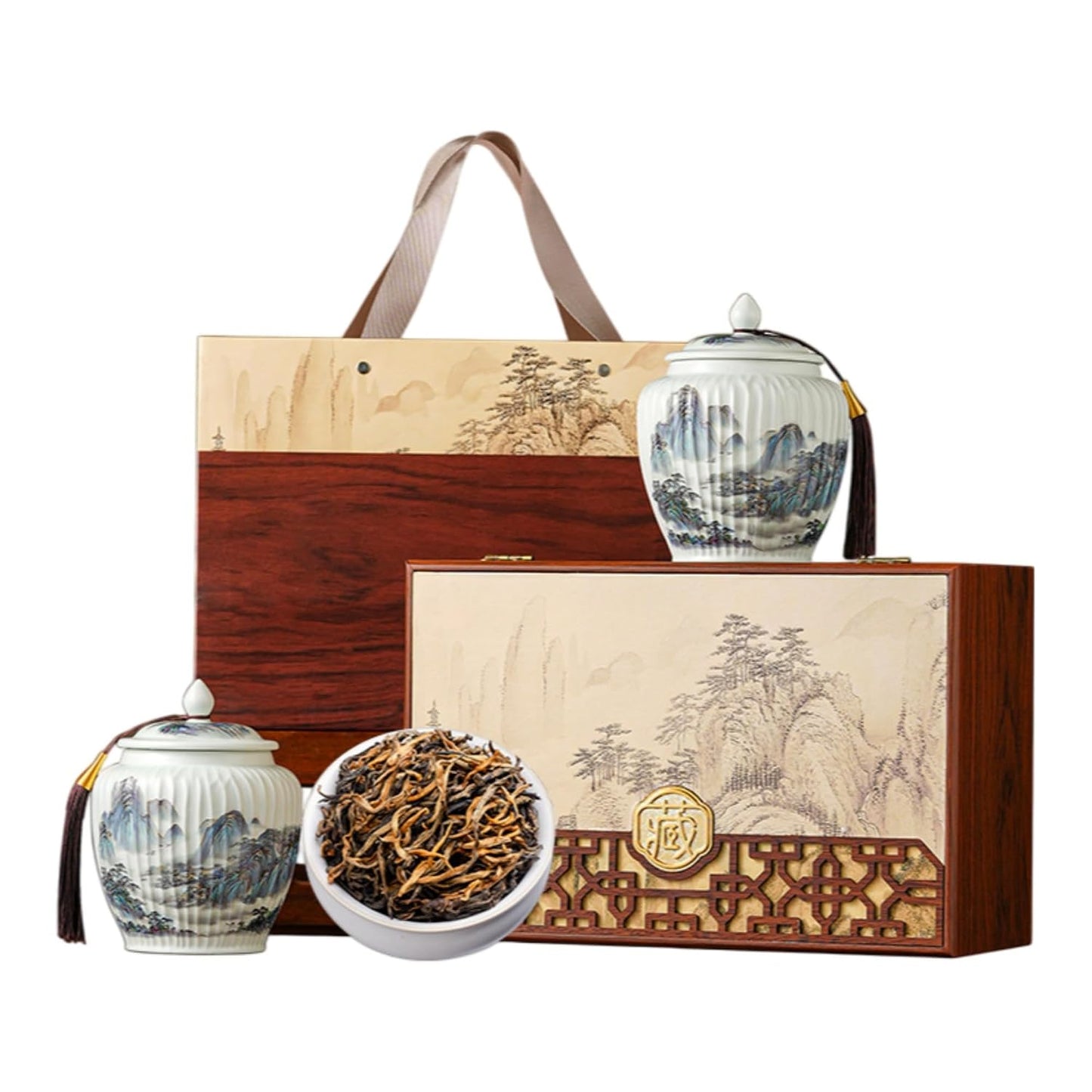 Favorites Sampler Set,Loose Leaf,Tea Variety Green,Herbal,Black 山水有茗陶瓷云南滇红1件共250g Favorites Sampler Set,Loose Leaf,Tea Variety Green,Herbal,Black