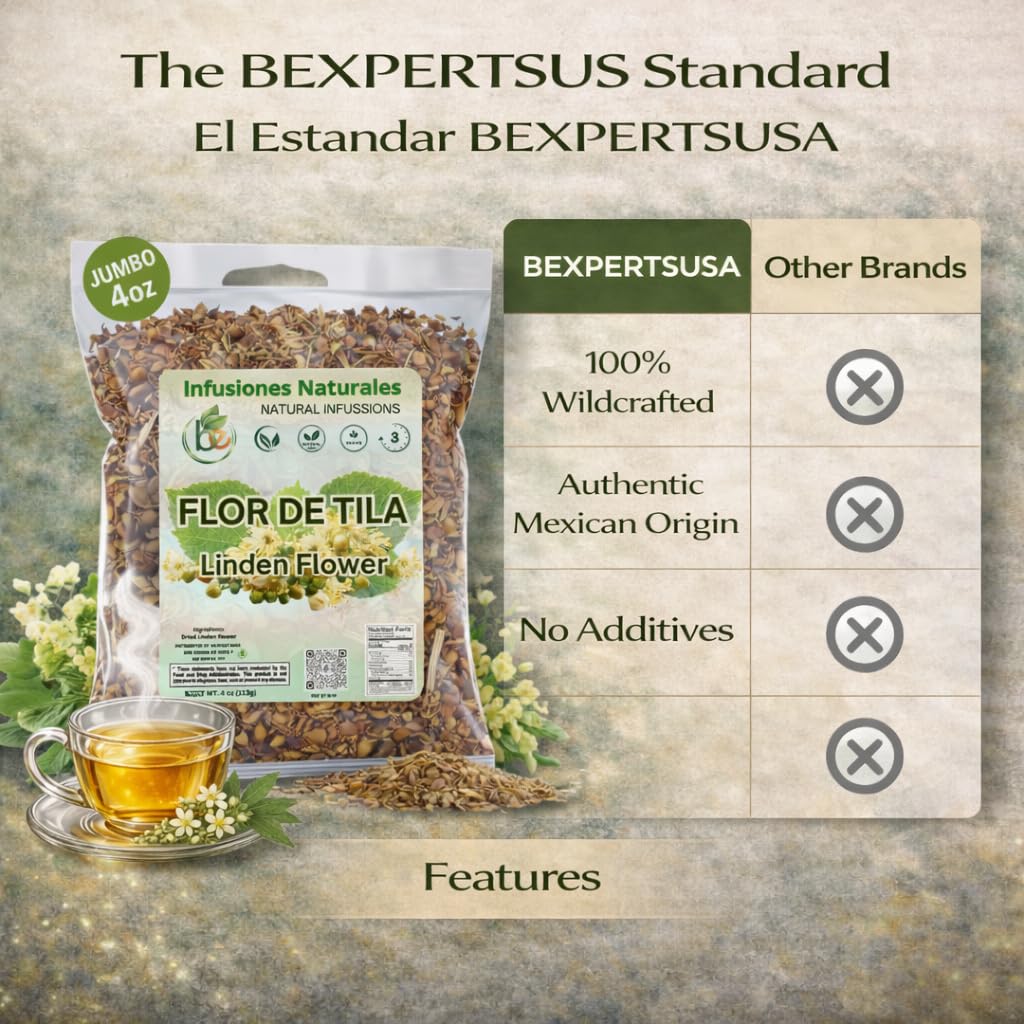 B-Experts Tila Seca Herbal Tea (4 oz) – 100% Natural Linden Flowers & Leaves (Ternstroemia lineata) – Traditional Relaxation