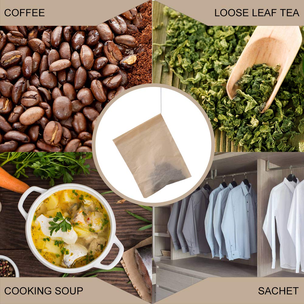 Numola Unbleached Tea Filter Bags with Disposable Drawstring, Tea Bags Empty, Wood Pulp Filter Paper Organic Tea Infuser Bag