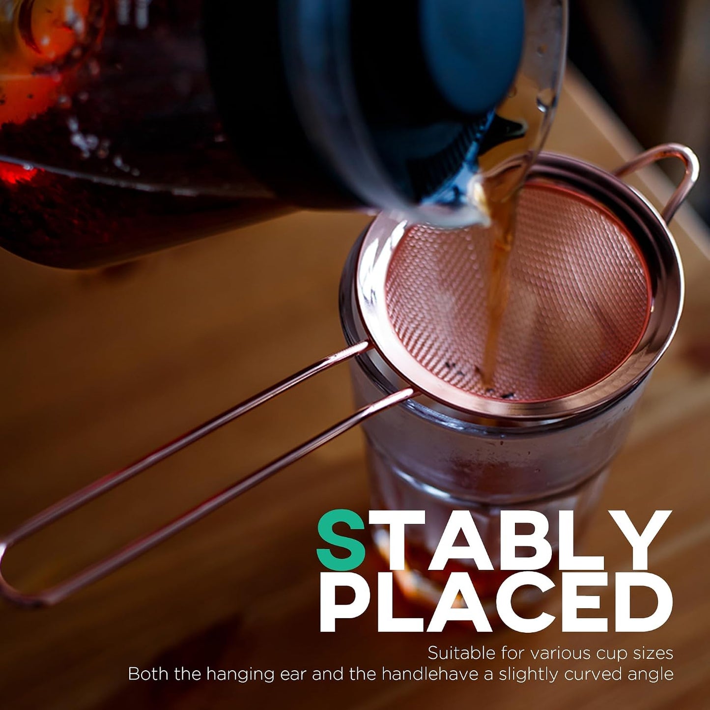 Homestia 304 Stainless Steel Fine Mesh Strainer, Sieve Sifter For Tea, Rose | 3.3'' Kitchen Small Strainer Fine Mesh, Cone Cocktail Strainer, Bar Strainer for Food, Rice, Fruits, Juicing, Drinks, Coffee