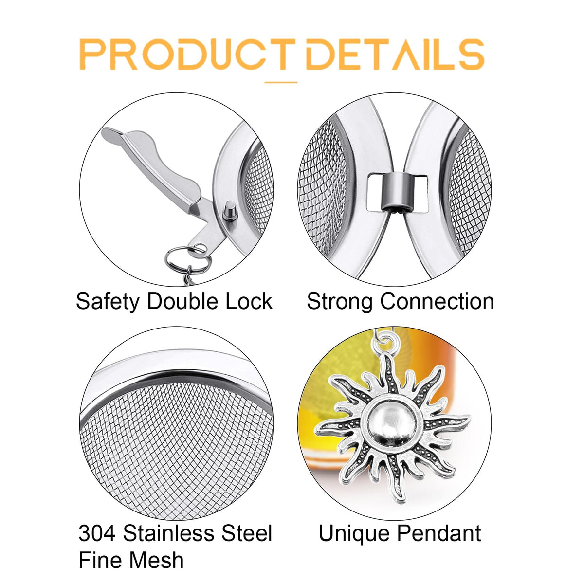 TeaSanavie 2-Pack Celestial Tea Infuser – Live by the Sun, Love by the Moon Loose Leaf Tea Steeper– 304 Stainless Steel