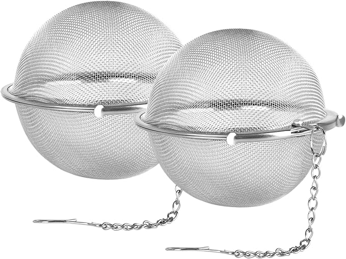 Fu Store 2pcs Stainless Steel Mesh Tea Ball 3.5 inches Tea Strainers Teas Infuser Strainer Filters for Teas