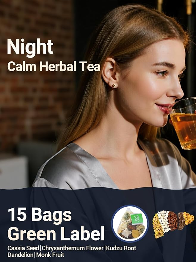 Ginseng Six Treasures Tea - 30 Bags (15 Day + 15 Night), The Daily Glow Duo: Energy & Beauty Tea, Caffeine-Free