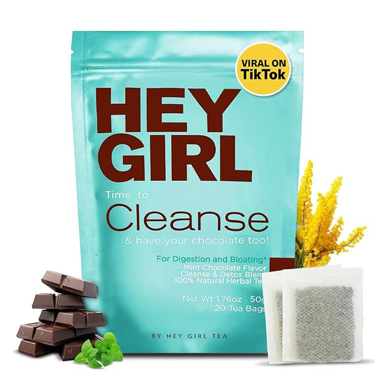 Hey Girl Detox Tea for an Effective Body Cleanse, Colon Cleansing Herbal Laxative to Debloat - with Senna Leaf and Peppermint Tea