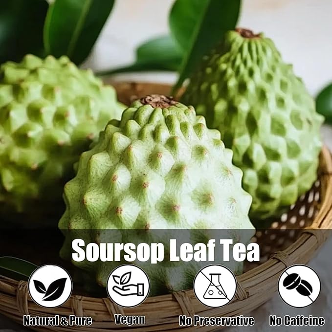 Soursop Graviola Leaf Tea organic, 100% Natural soursop leaves organic. No Sugar, No Caffeine, No Gluten, Vegan (Soursop- 2 Bag (80 Pcs))
