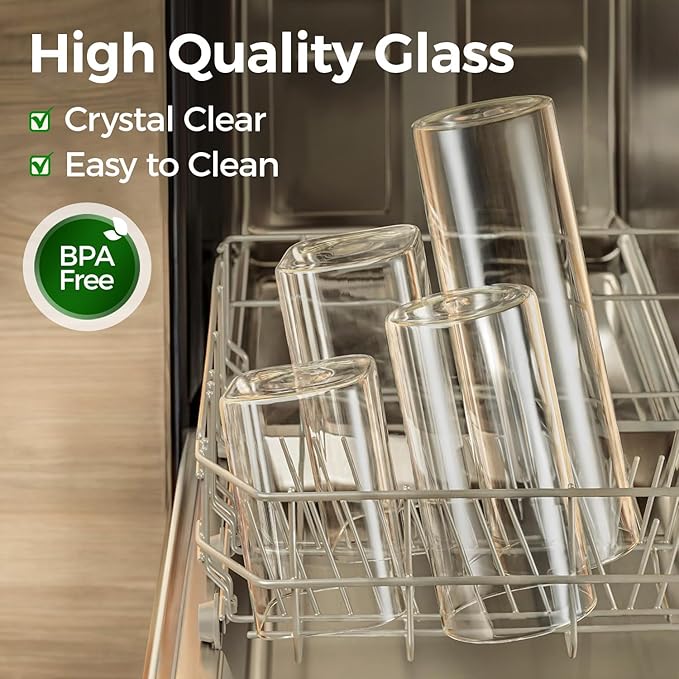 ComSaf 1 Qt Glass Storage Containers with Lids, Glass Jars with Lids, Clear Food Storage Jar, Round Canister Set of 6
